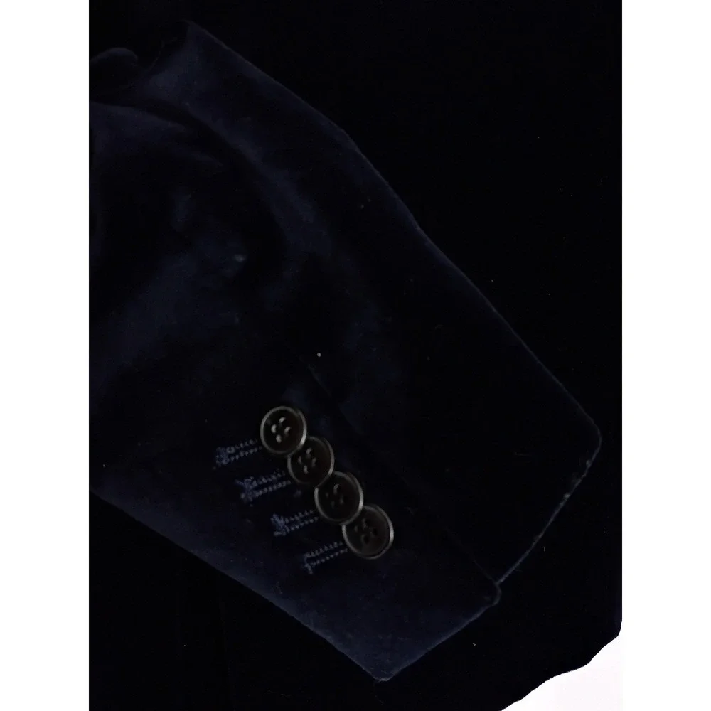 Mens‎ Navy Velvet Evening Blazer Slim Fit 40R Luxury Formal Jacket NWOT